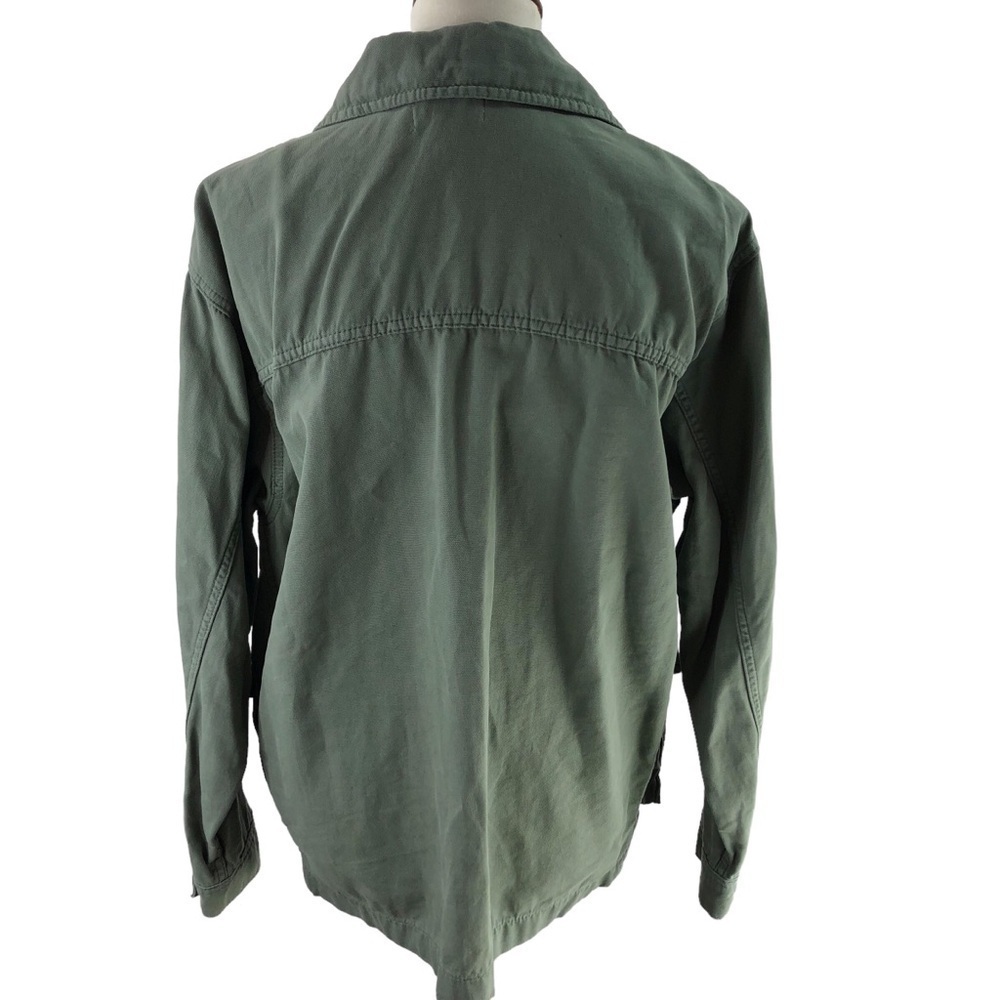 Topshop Oversized Twill Barn Jacket Sz S Army Green Cargo Utility Grunge Casual - Picture 8 of 15